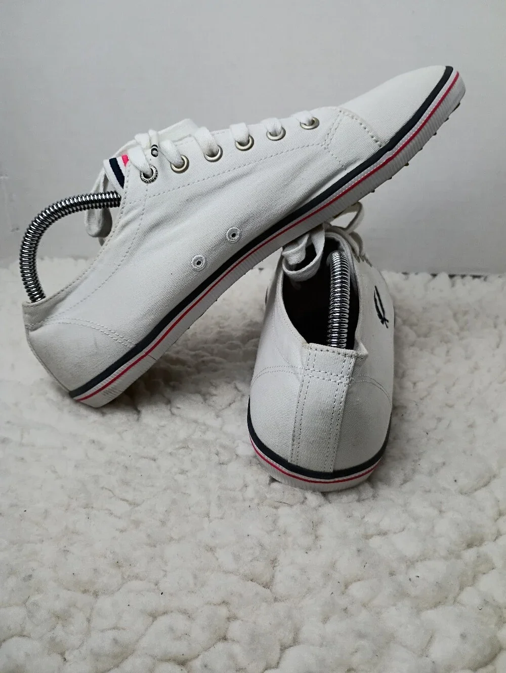 Fred Perry Kingston Twill White Canvas Sneakers Shoes Men's US 9 EU 42 B6259S